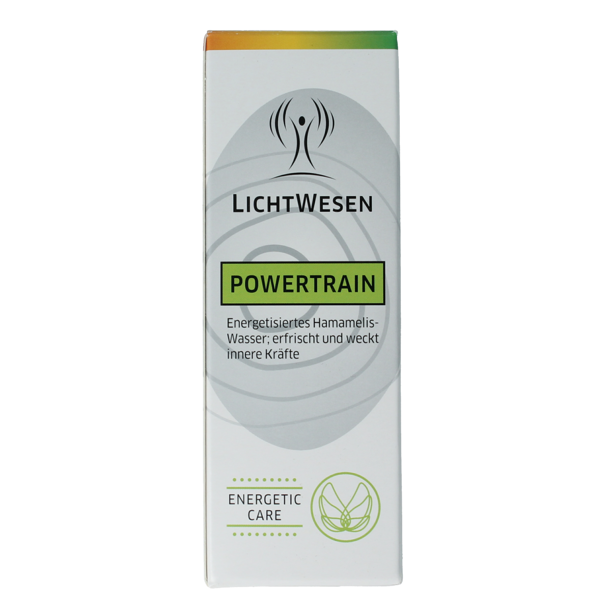 Lichtwesen Powertrain energiespray 100ml in a spray bottle, designed for spiritual energy balancing and holistic well-being.