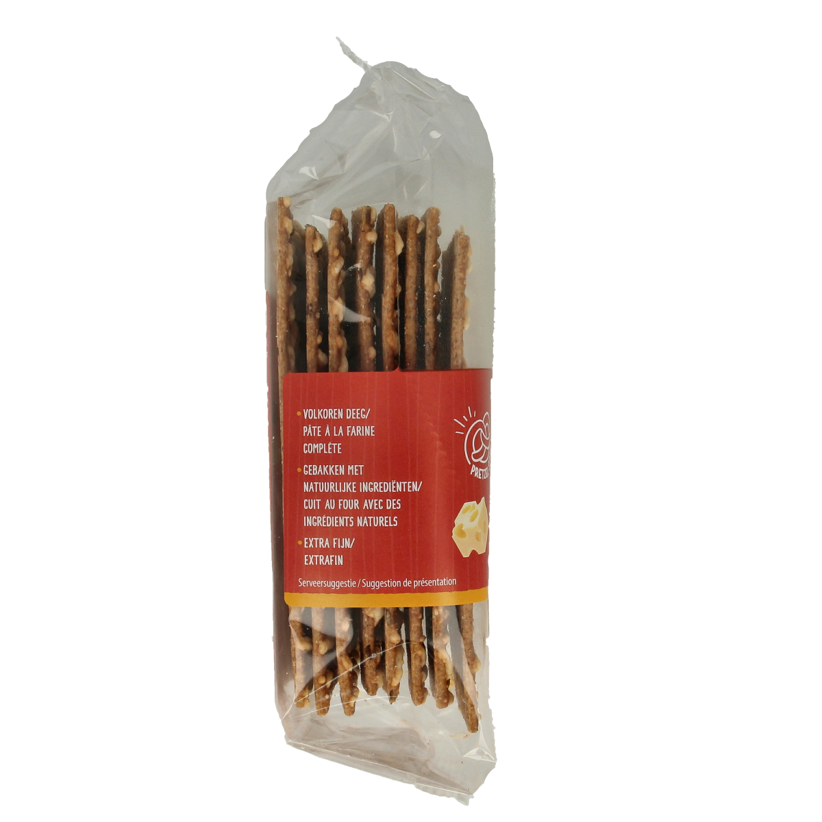 Dr. Karg's Crackers pretzel kaas bio, 160g, with golden-brown pretzel crackers featuring cheese flavor on a white background.