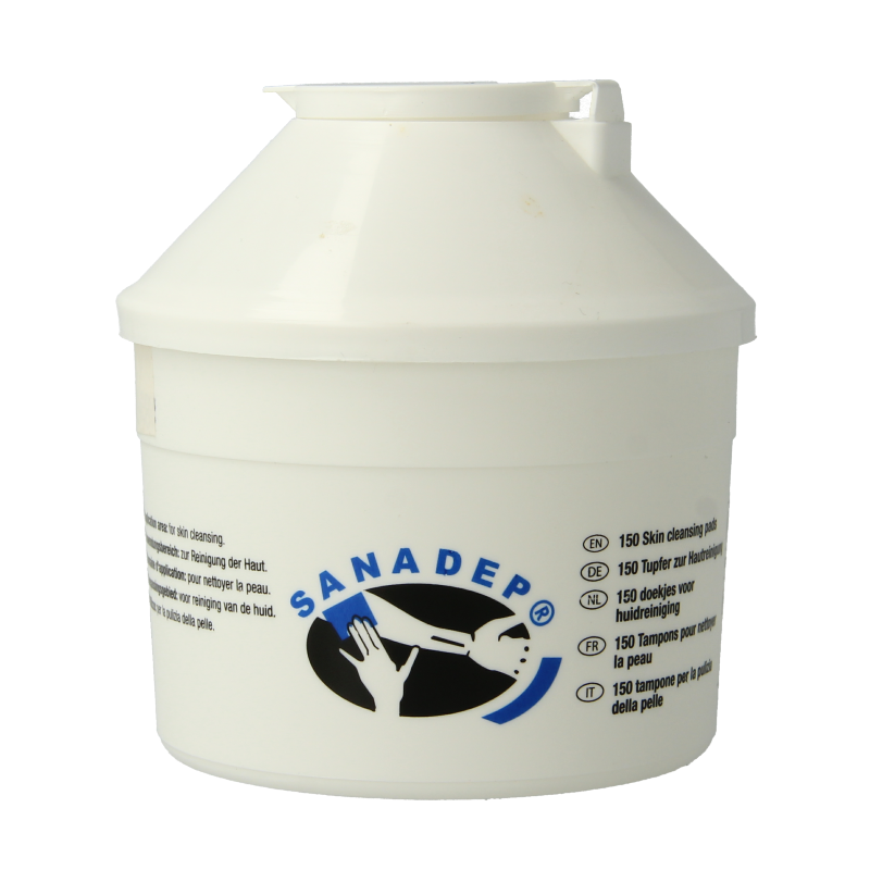 Microtek Sanadep 0.5% disinfectant swabs, 150 pieces, suitable for cleaning and sanitizing surfaces.