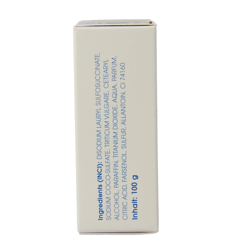 Sulfoderm S teint syndet soap 100g bar with smooth, light-colored surface designed for gentle skin cleansing.