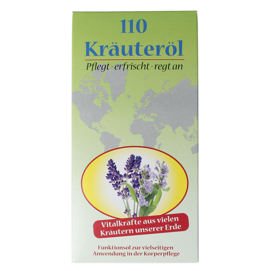 Natures House 110 Kruidenolie body care oil in a 100ml bottle, natural herbal skincare product.