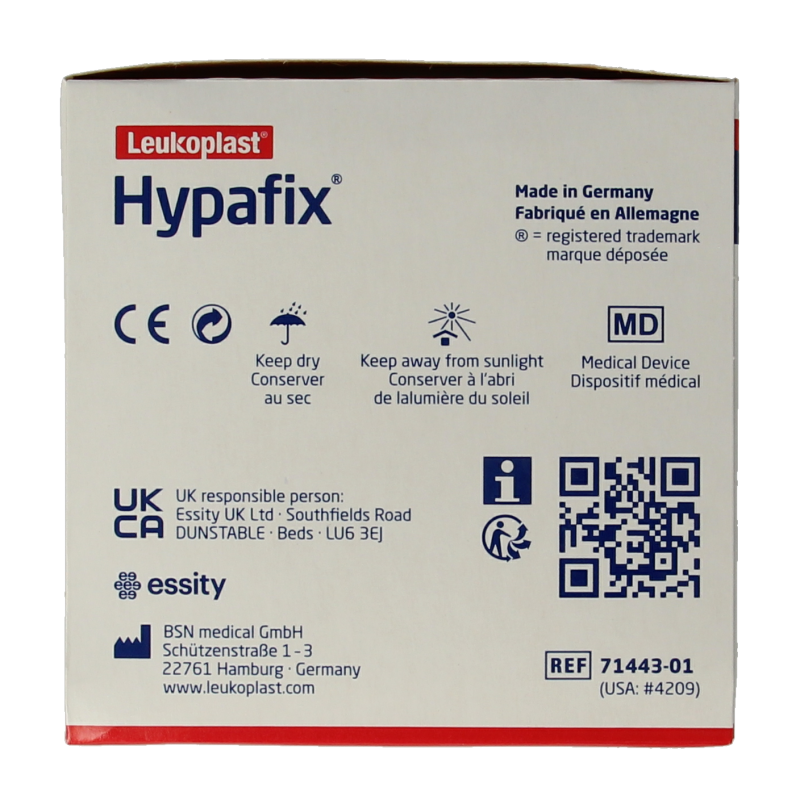 Hypafix hypoallergenic adhesive tape 10m x 5cm, medical dressing tape, natural skin-friendly material, for secure wound fixation