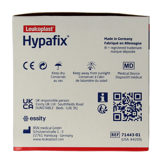 Hypafix hypoallergenic adhesive tape 10m x 5cm, medical dressing tape, natural skin-friendly material, for secure wound fixation