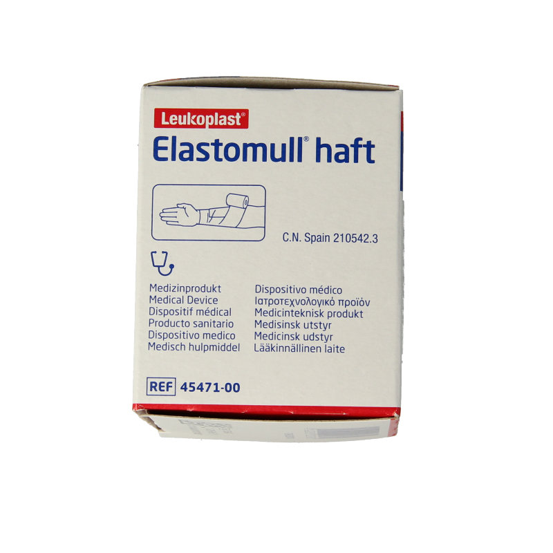Elastomull Fixatiewindsel, 4m x 6cm, sterile bandage wrap from Elastomull, shown rolled out for wound support and protection.