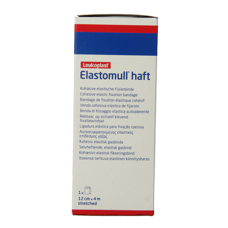 Elastomull Fixatiewindsel, 4m x 12cm, elastic bandage from Elastomull, shown in the image.