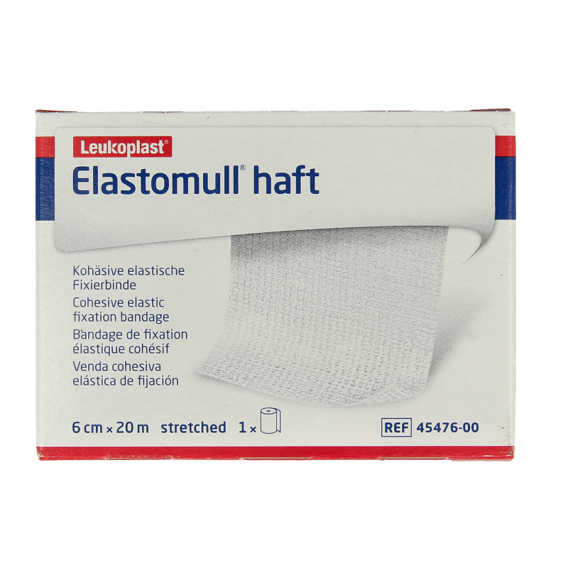 Beige and white Elastomull Fixatiewindsel 20m x 6cm, elastic bandage from Elastomull, shown in the image.