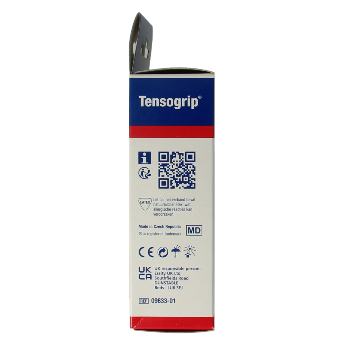 Tensogrip elastic tube bandage in skin color, 1 meter long and 6.75 cm wide, for support and compression.