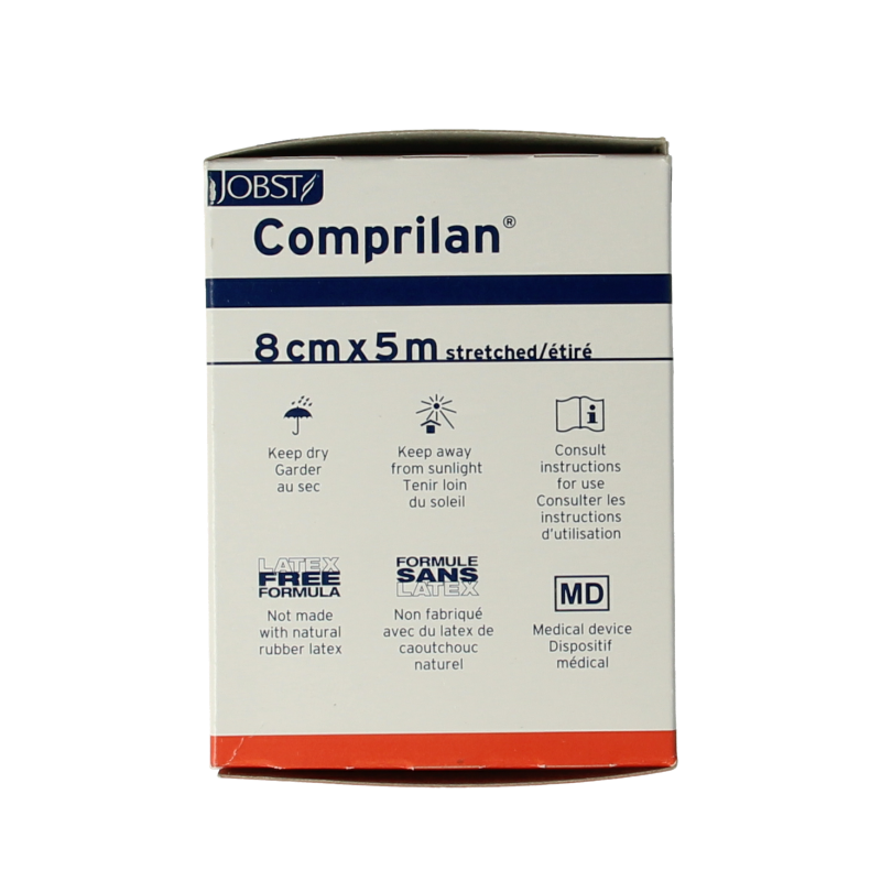 Compress bandage Comprilan Korte rek zwachtel, 5m x 8cm, sterile wound dressing for compression and support.