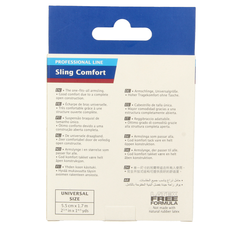Actimove sling bandage, 5.5cm x 1.7m, soft supportive medical bandage for injury stabilization.