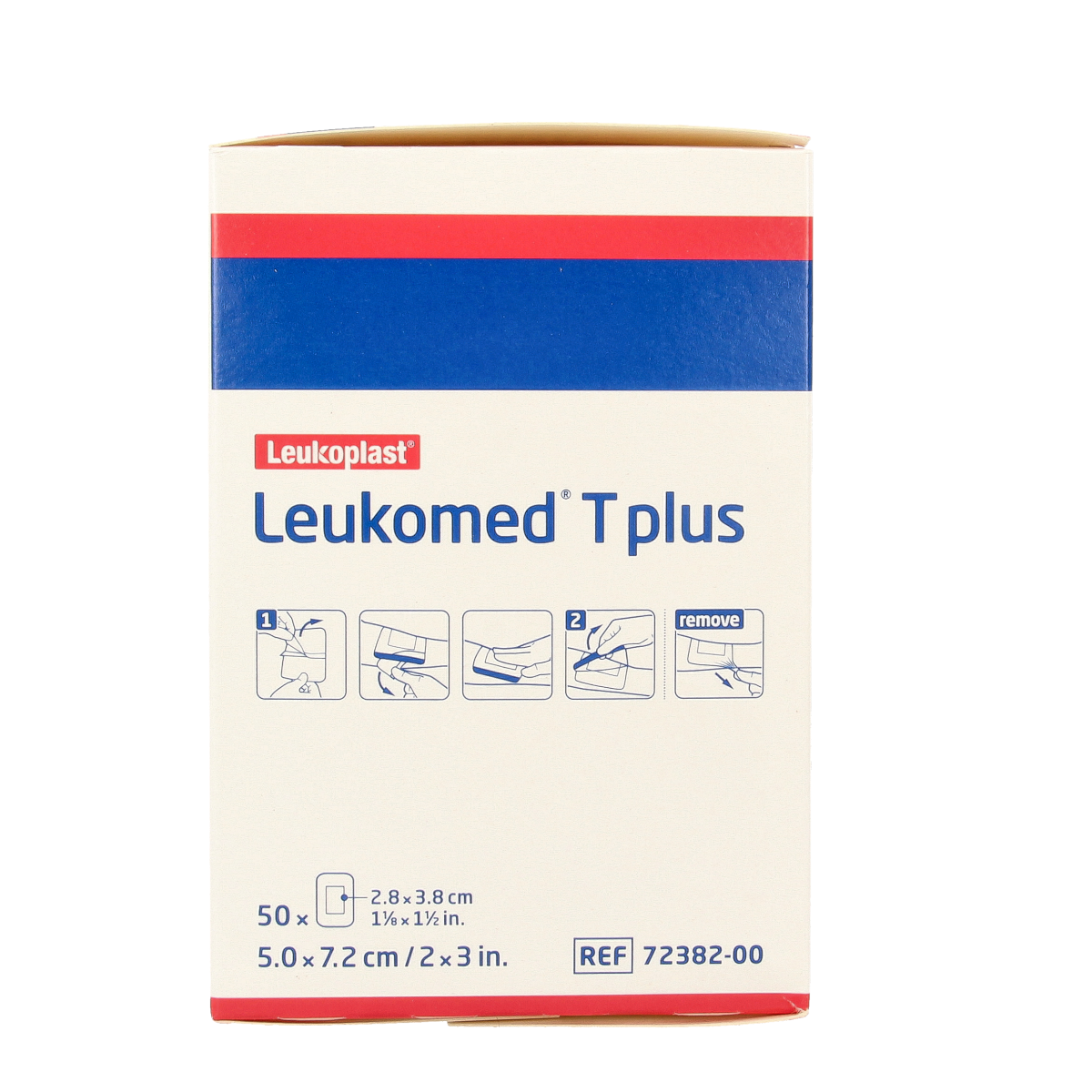Leukomed Transparant Wondverband T Plus 7.2 x 5cm, pack of 50, adhesive transparent wound dressings for minor injuries