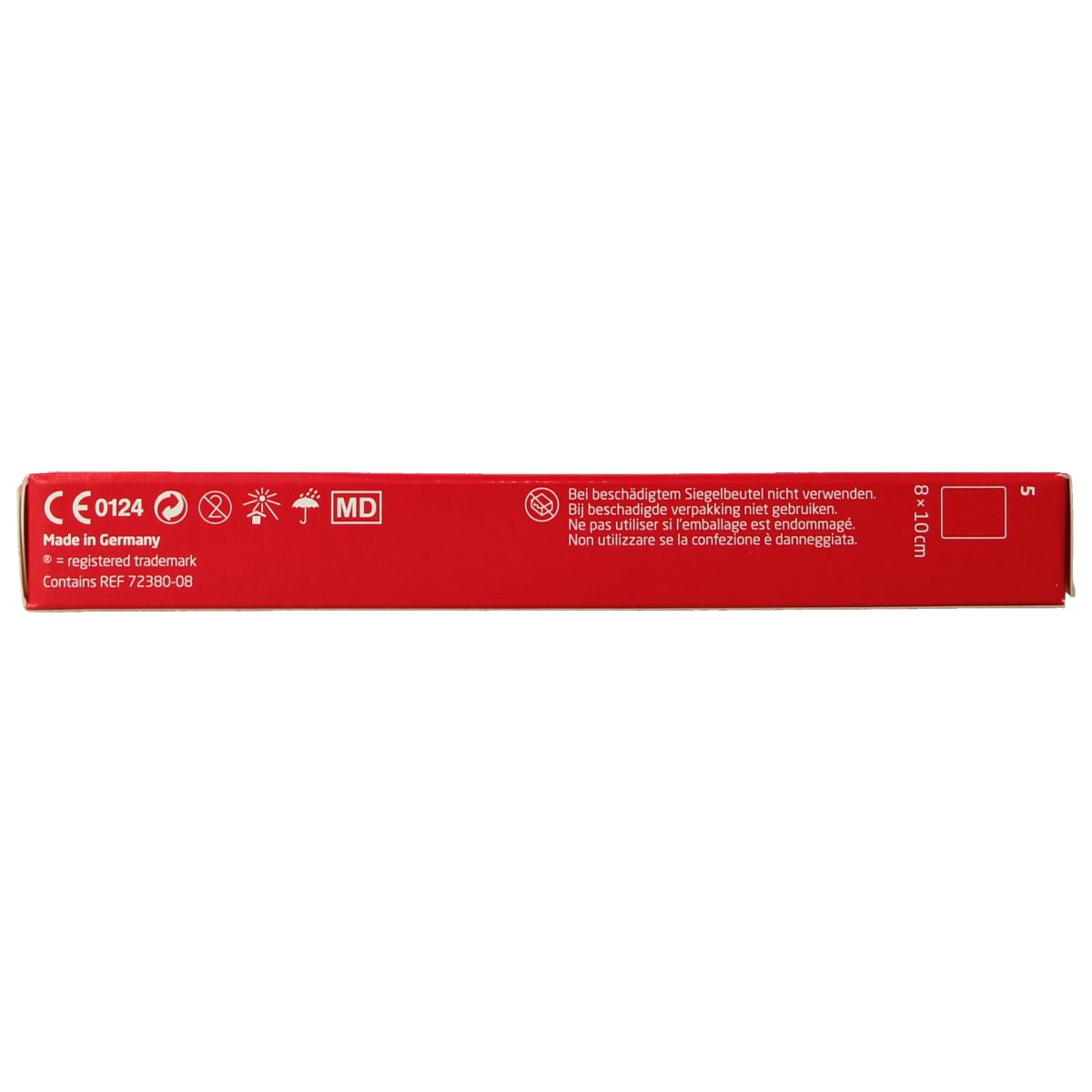 Sterile Leukomed wound dressing 8x10cm with adhesive tape, pack of 5 for wound care and protection.