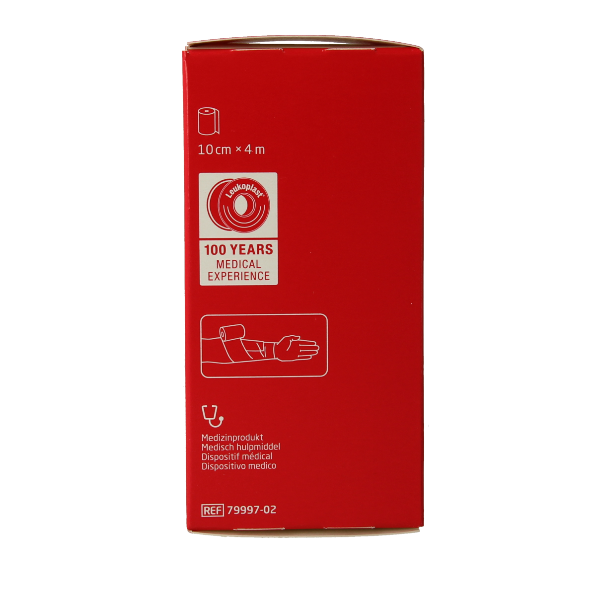 Elastomull Fixatiewindsel in 10cm x 4m roll, soft wound dressing bandage from Elastomull for medical use.