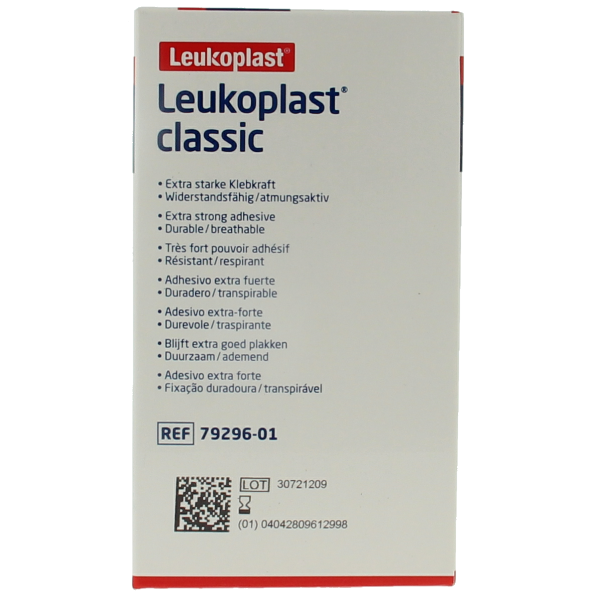 Leukoplast Classic 5m x 6cm adhesive bandage in a pack of one, medical tape and bandages for wound dressing.