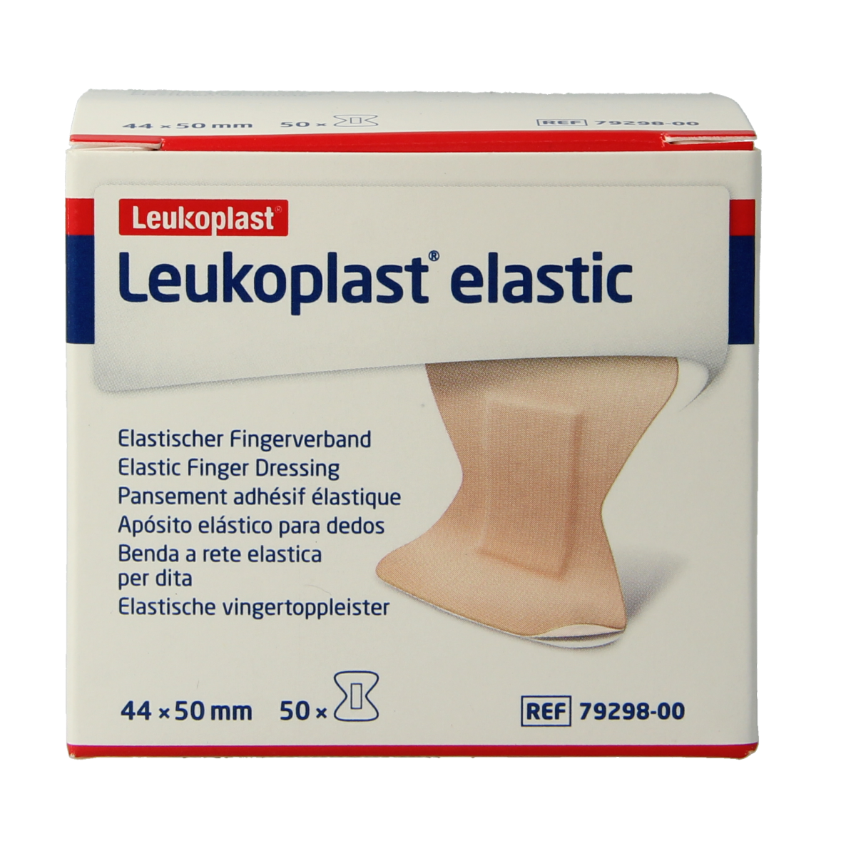 Leukoplast finger top bandages 44x50mm, sterile adhesive plasters for finger injuries, 50 pack, medical wound dressing tape