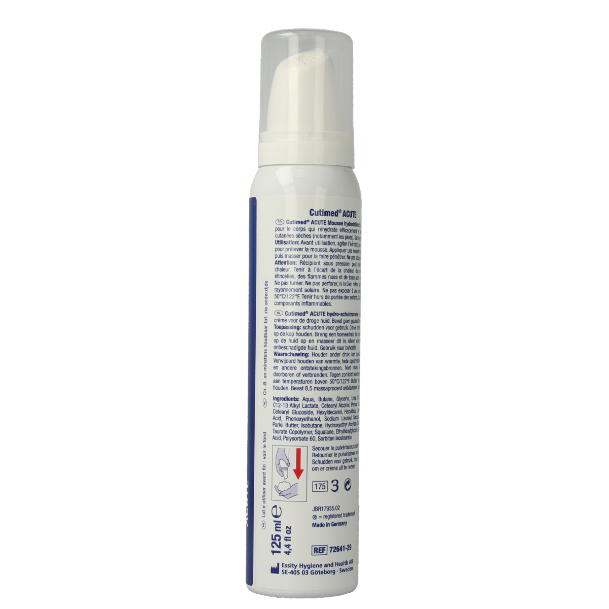 Cutimed Acute 5% body care product in a 125ml bottle, designed for skin treatment and hydration.