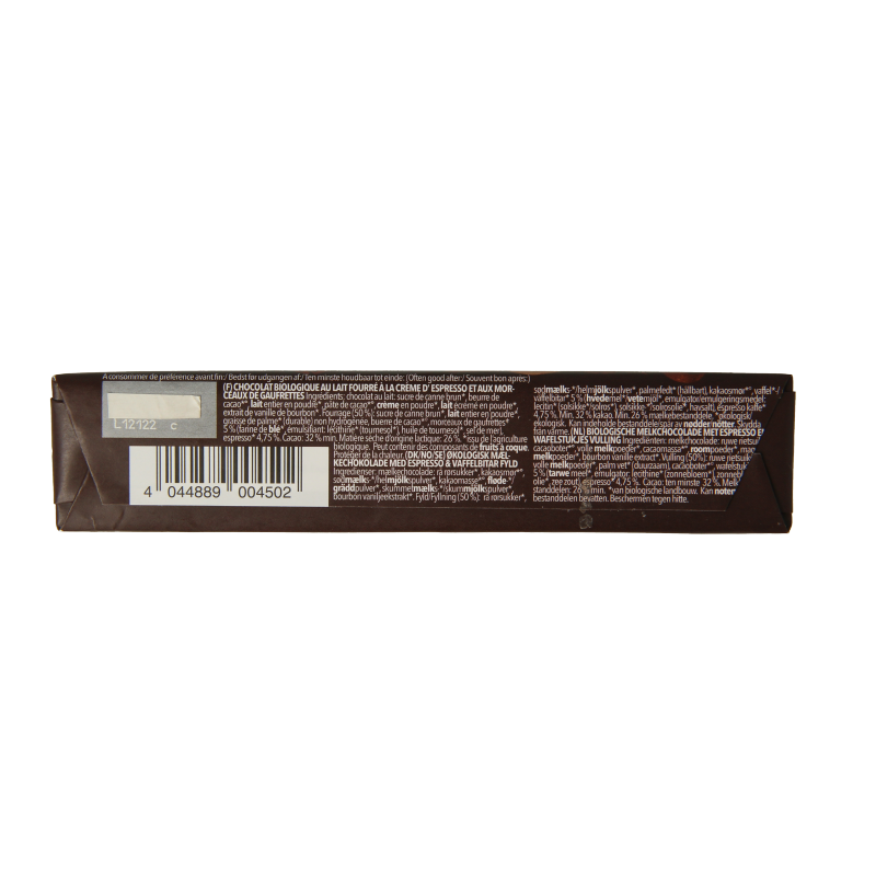 Vivani Chocolate To Go espresso biscotti bio 40g, a chocolate and coffee-flavored Italian biscotti snack.
