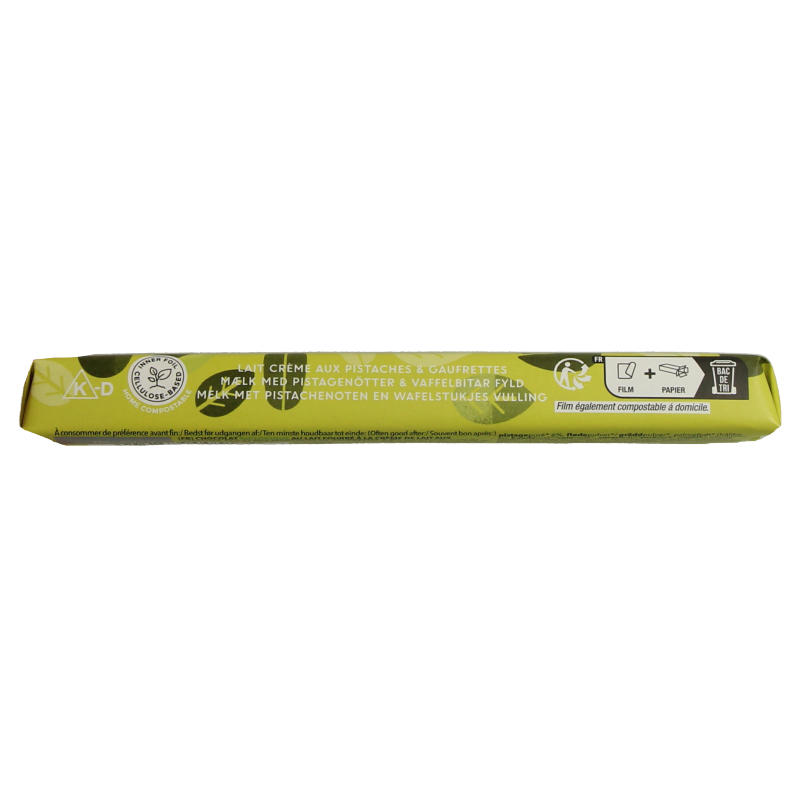 Vivani Bio Chocolate To Go pistachio bar, 40g, with visible pistachio pieces and chocolate coating.