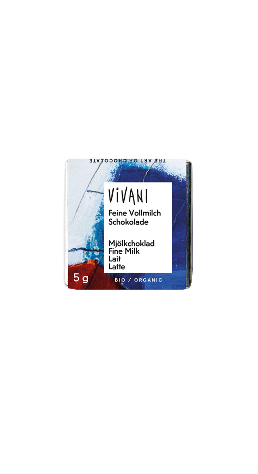 Vivani milk chocolate naps, 5g, organic, 200 pieces, small chocolate snacks with smooth milk flavor