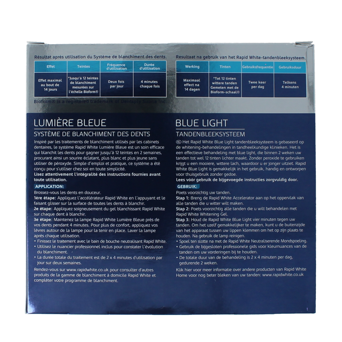 Rapid White Blue Light System for dental hygiene and brushing control, single unit, used for oral health enhancement.