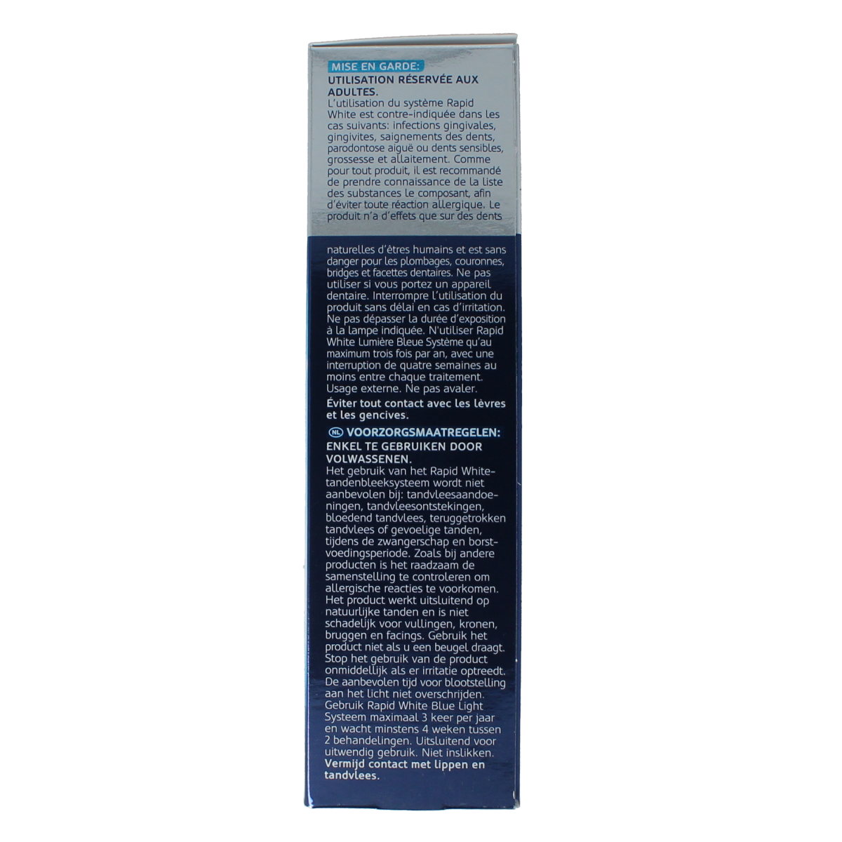 Rapid White Blue Light System for dental hygiene and brushing control, single unit, designed for effective teeth cleaning.