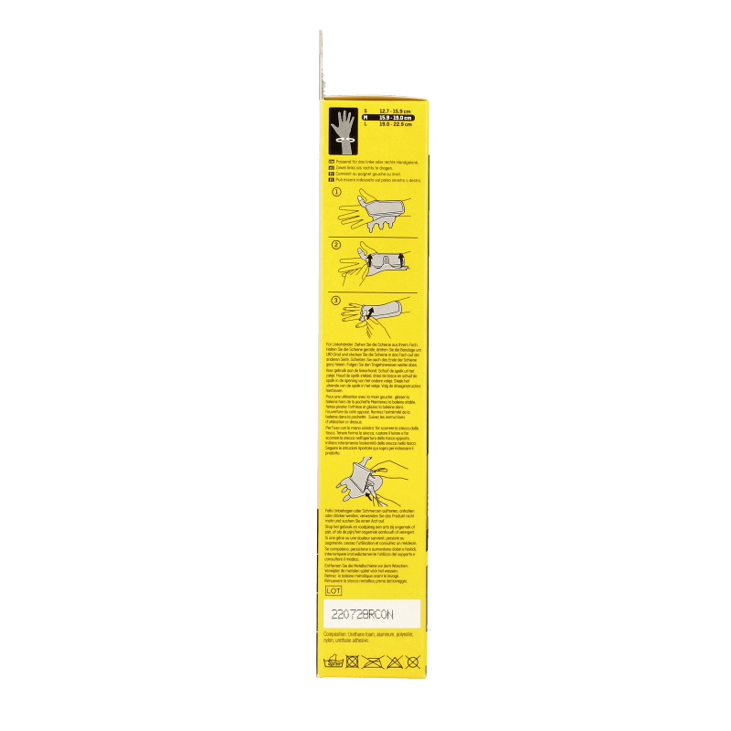 Futuro medium reversible wrist brace spalk, shown in neutral color, designed for wrist support and stabilization.