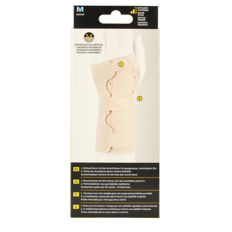 Futuro Polsspalk omkeerbaar medium, a reversible wrist splint from Futuro, designed to support and stabilize the wrist.