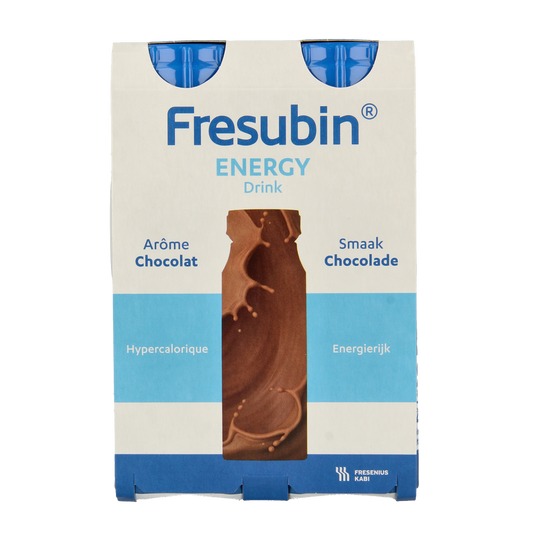 Fresubin Energy chocolate drink, 200ml medical diet nutrition, pack of 4 bottles, for nutritional support
