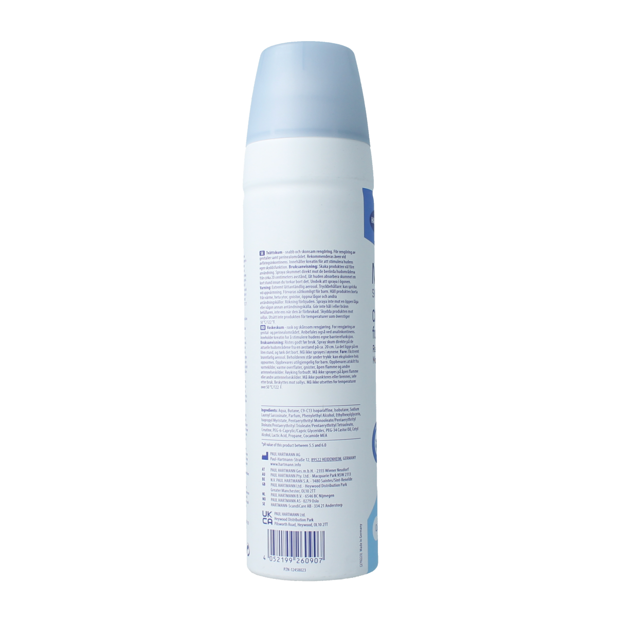 Molicare Skin reinigingsschuim 400ml body cleansing foam in a white and transparent bottle for gentle skin care
