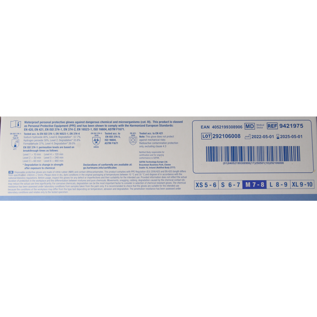 Hartmann Peha soft nitril Fino medical gloves, size M, 150-pack, protective nitrile gloves for healthcare use.