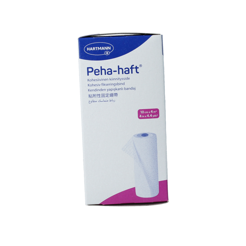 Hartmann Peha-haft elastic bandage, 4m x 10cm, wound dressing for support and compression, shown in the image