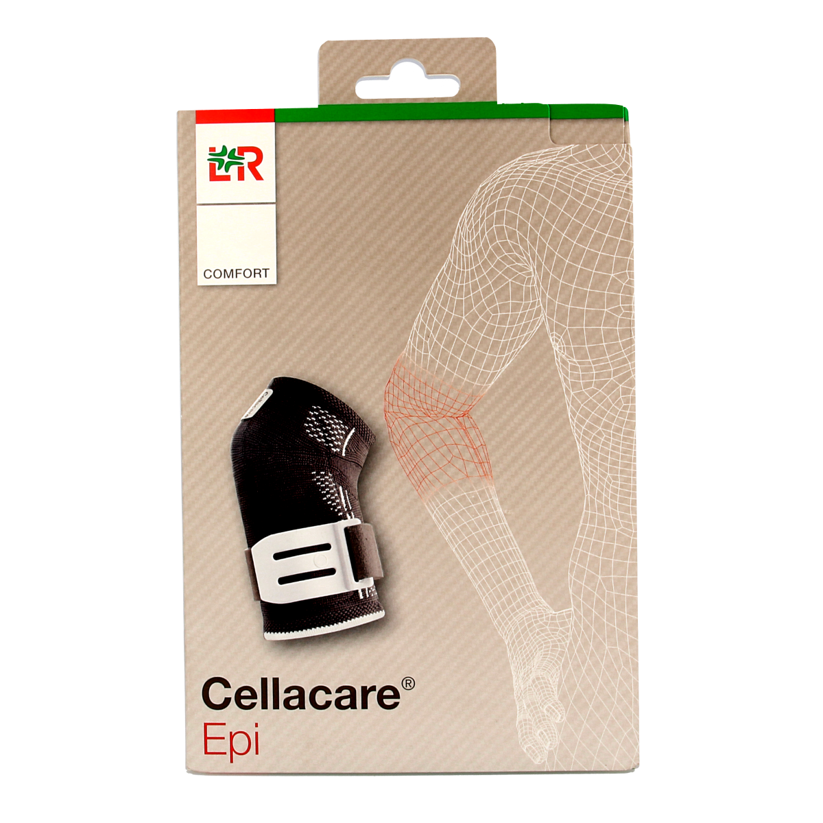 Cellacare Epi Comfort elbow bandage size 4, medical elastic bandage for joint support, shown in the image.