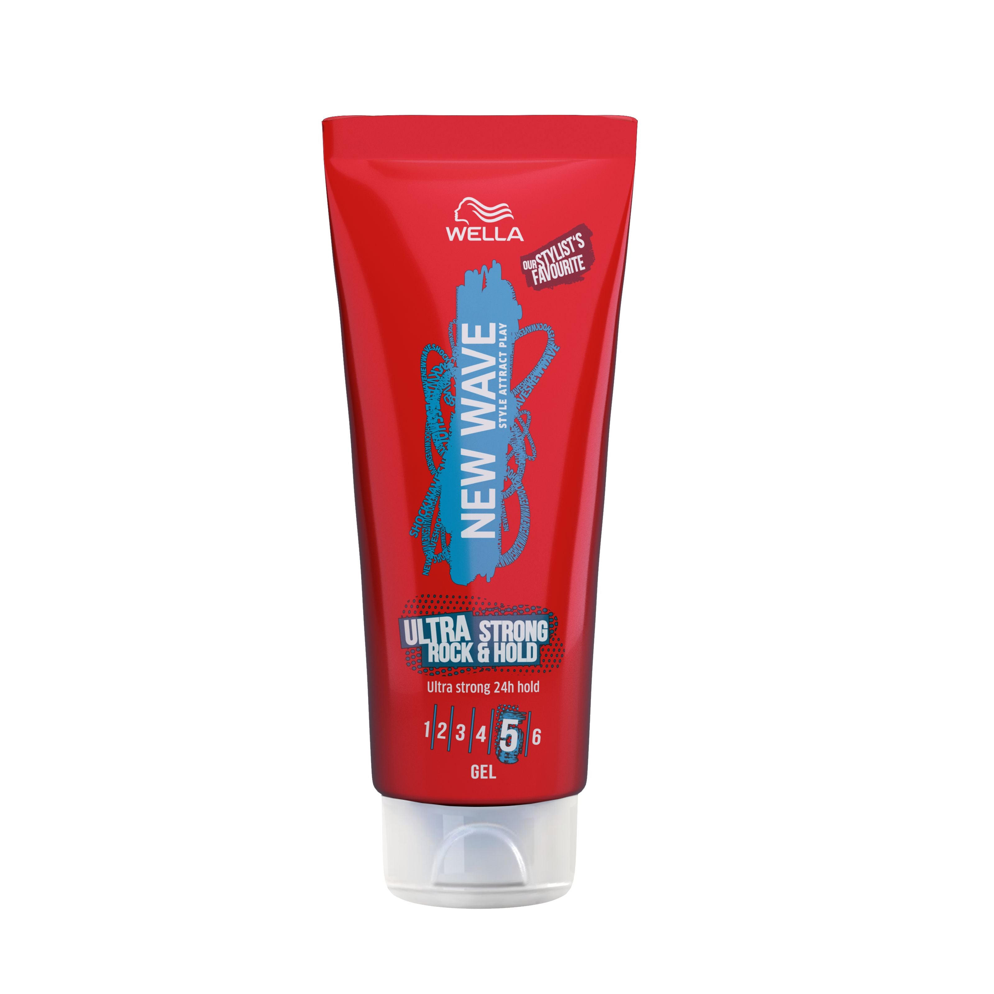 Wella Ultra Strong Rock & Hold Haarstyling Gel in 200ml jar, showcasing the clear gel with a black cap.