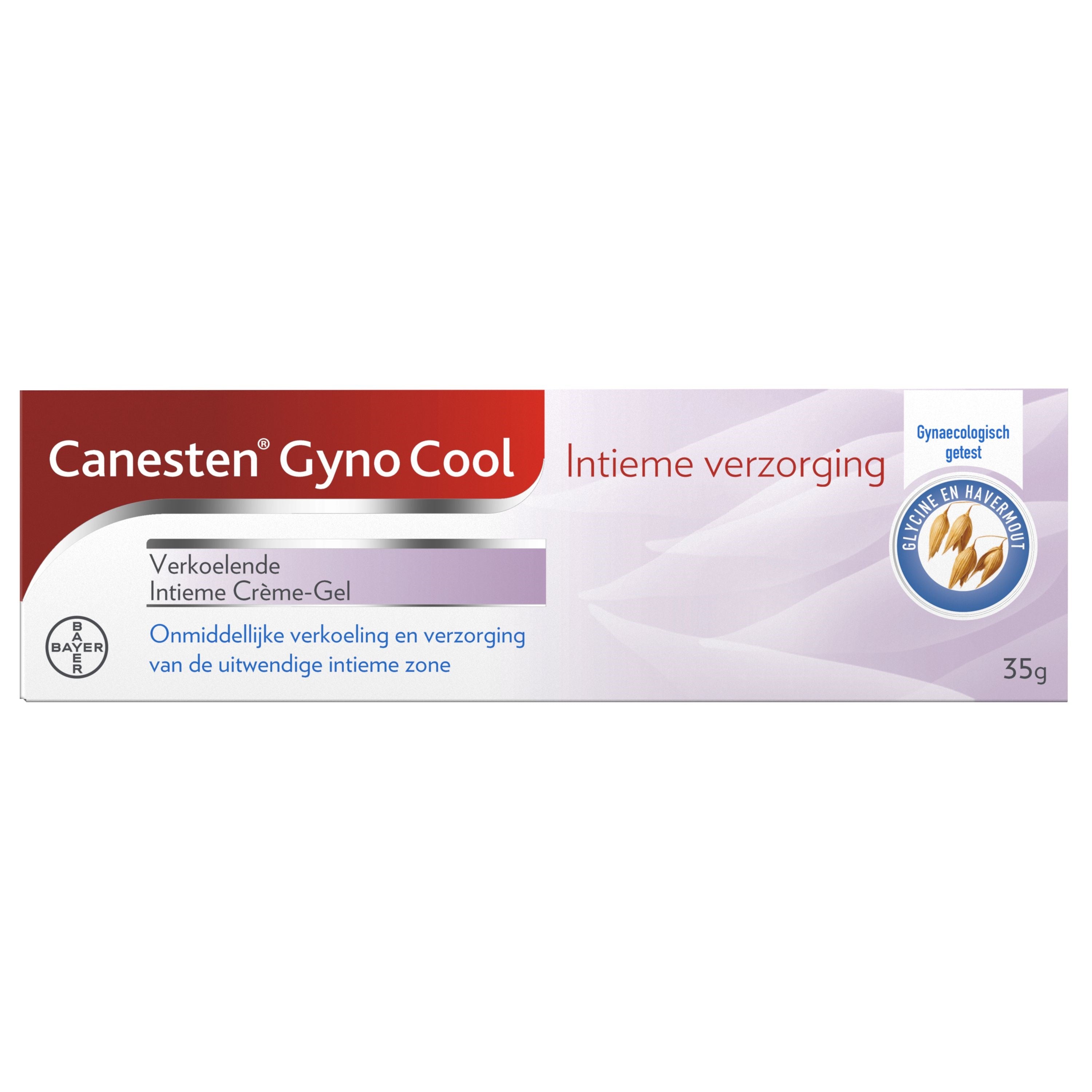 Canesten Gyno Cool 35g intimate hygiene cream jar showing the product container and label for feminine hygiene care