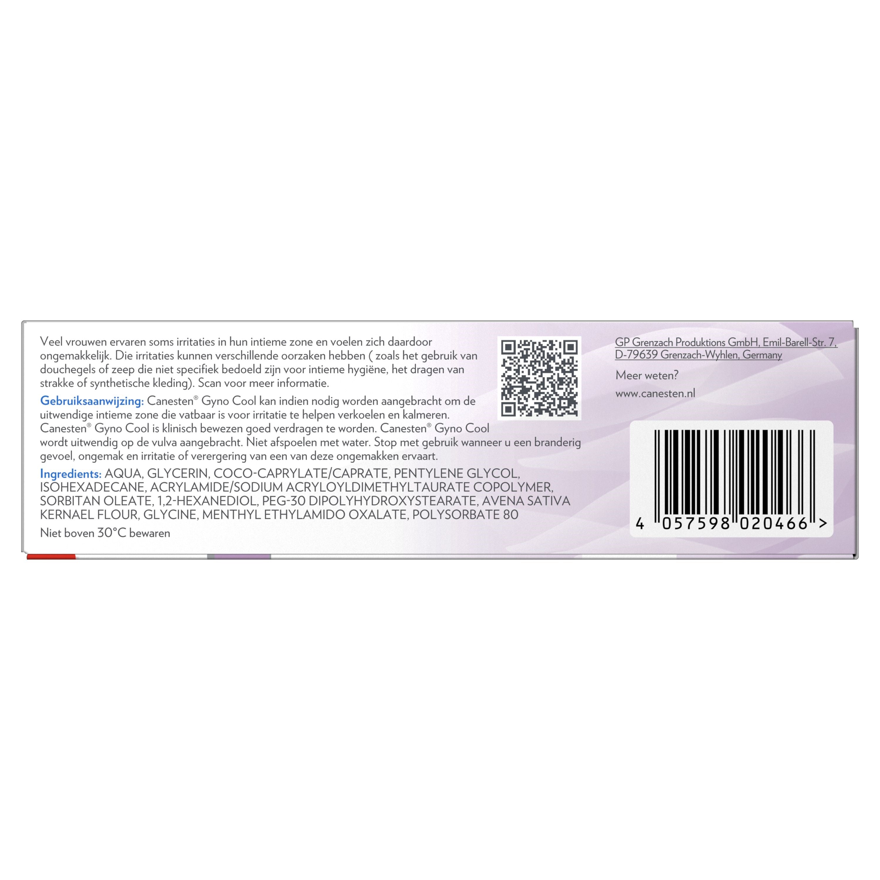Canesten Gyno Cool intimate hygiene product in 35g tube, designed for feminine comfort and freshness.