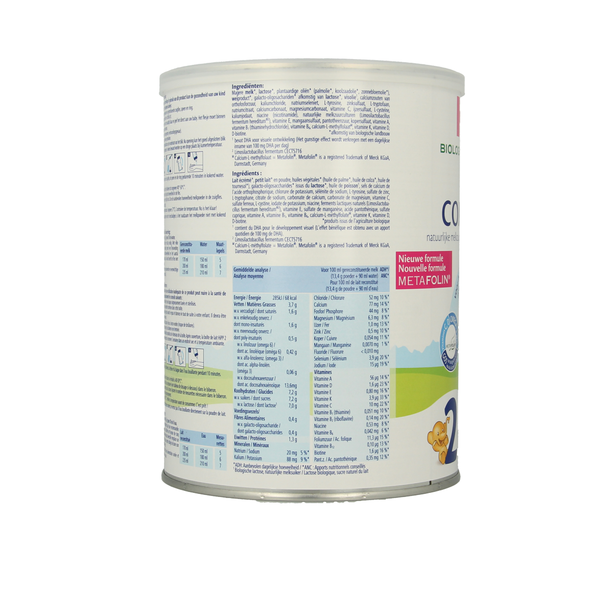 Hipp 2 Combiotik organic follow-on baby milk powder in an 800g container, designed for infants and toddlers.