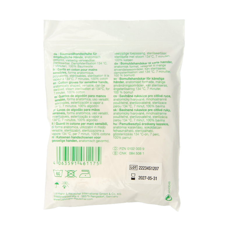TG medical gloves size 7.5/8.5 for adults, showing a pair of protective gloves with textured fingertips.