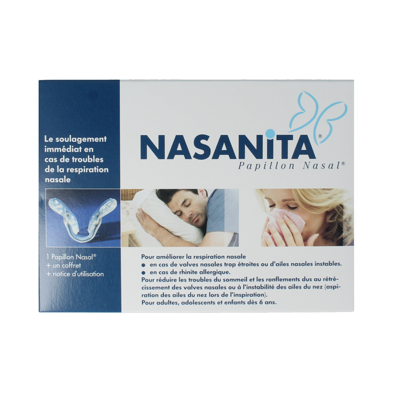 Nasanita Papillon nasal care and inhalation device, compact and lightweight for nasal hygiene and breathing relief.