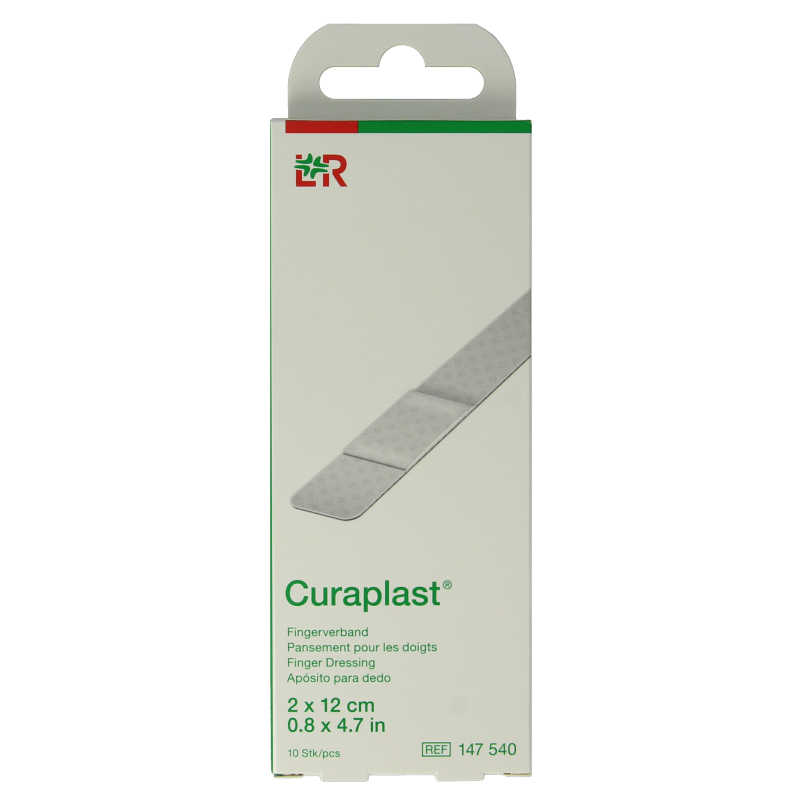 Curaplast Sensitive adhesive bandages, 2x12cm, pack of 10, suitable for sensitive skin, with breathable, flexible material.