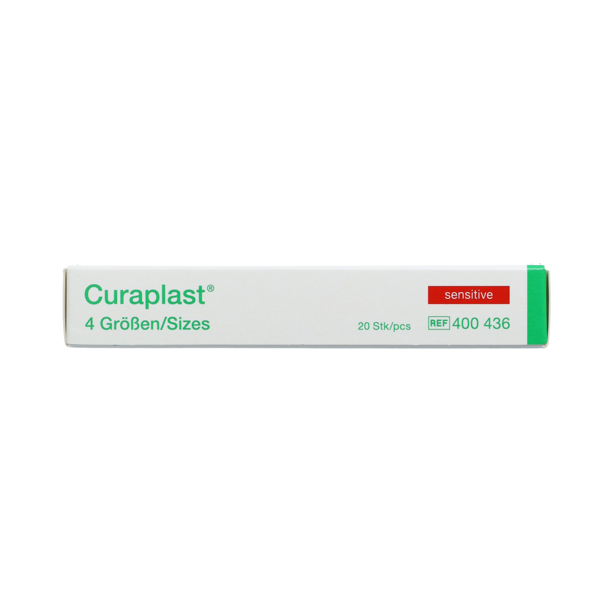Curaplast Sensitive wound plaster mix with 20 adhesive bandages, designed for gentle skin protection and healing.