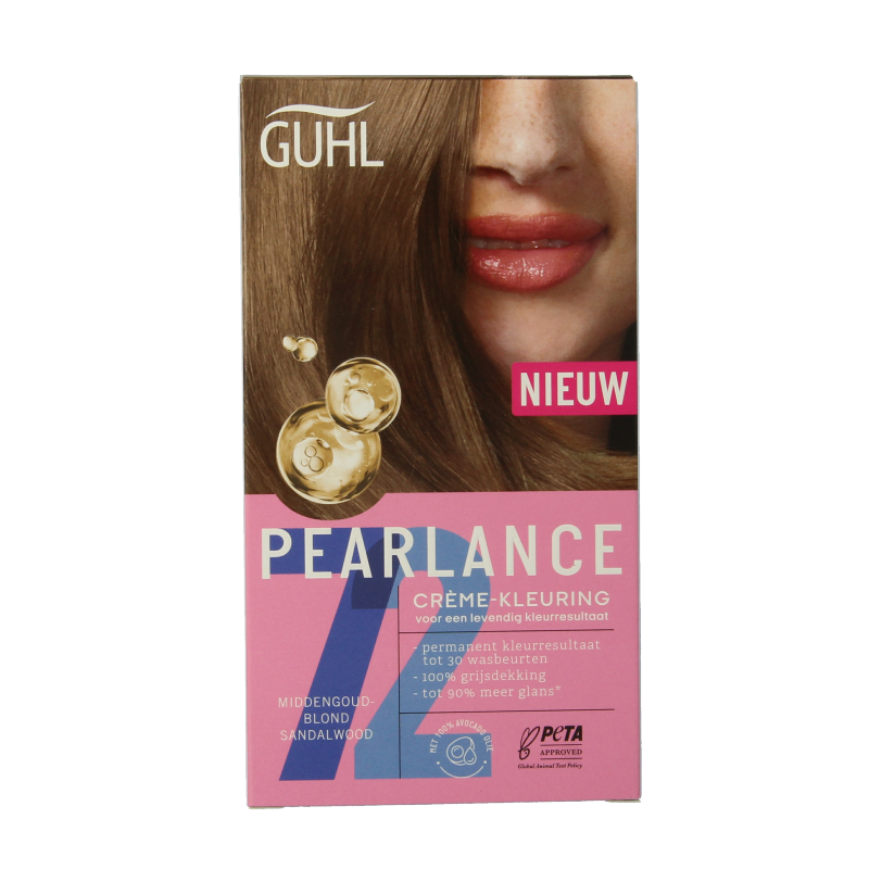 Guhl Pearlance intensieve gezichtscrème in lichtblonde tint, verzorgt en verheldert de huid met een cremekleurige finish.