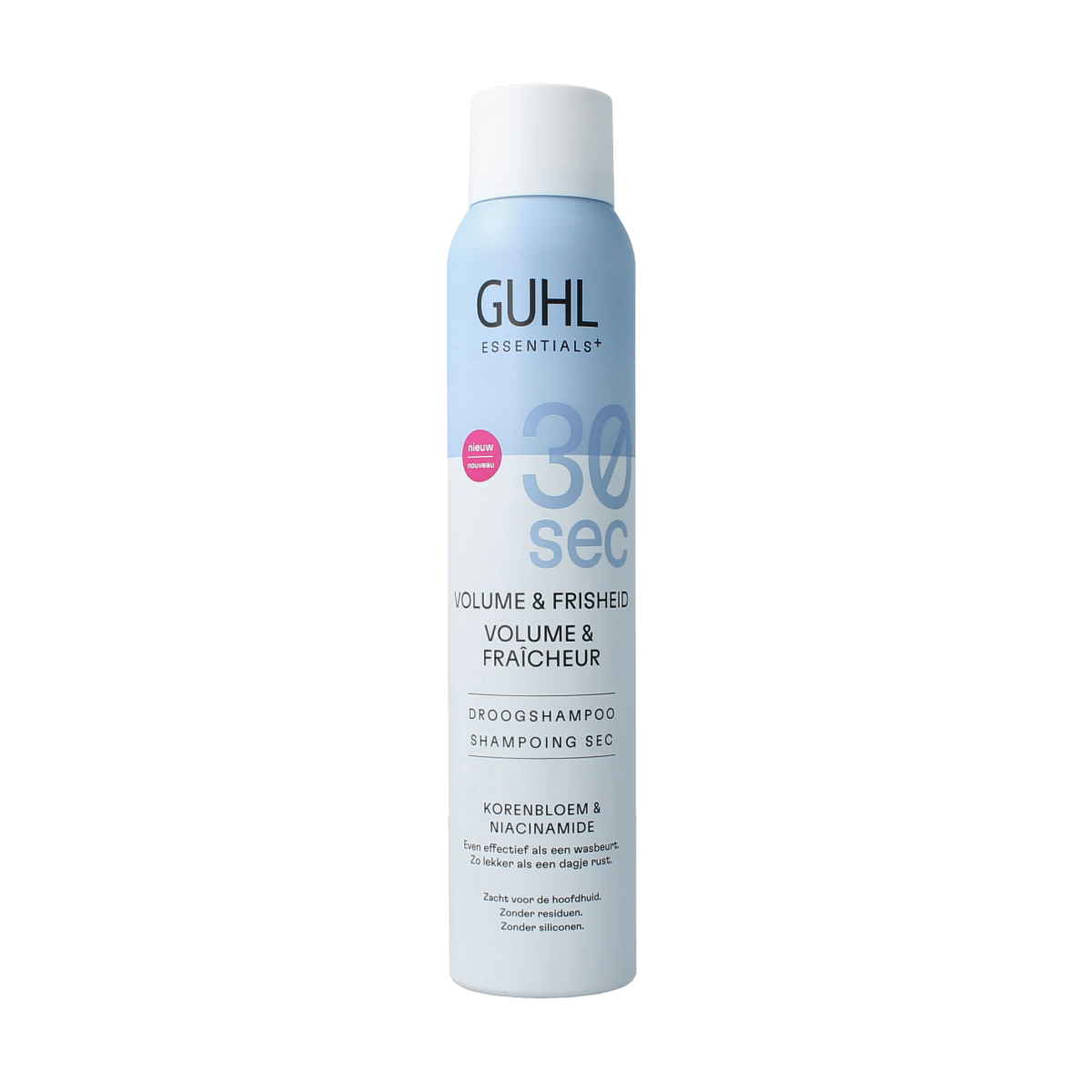 Guhl droogshampoo 30sec volume en frisheid, 200ml, haarverzorging product with spray bottle and label visible
