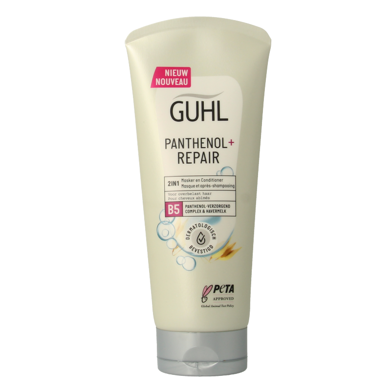 Guhl Panthenol + Repair 2-in-1 treatment and conditioner bottle for hair repair and nourishment, 200ml.
