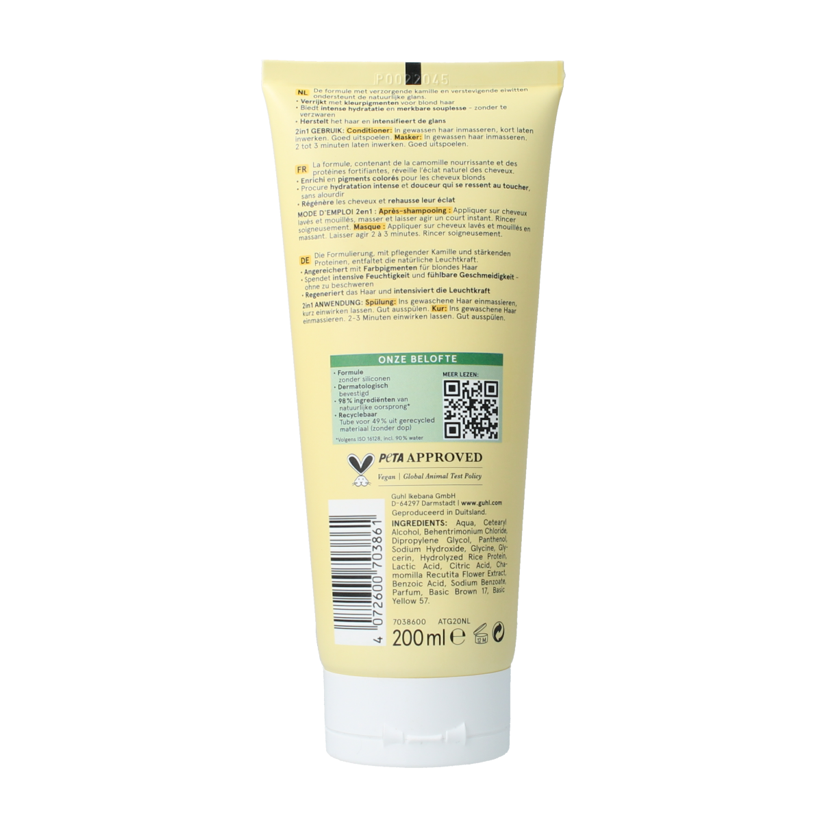 Guhl Fascinerend Blond Conditioner 2-in-1 bottle, 200ml, for nourishing and enhancing blonde hair.