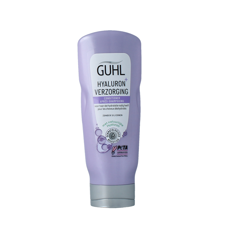 Guhl Hyaluron+ hair care conditioner in 200ml bottle with smooth, creamy texture for nourishing hair care.