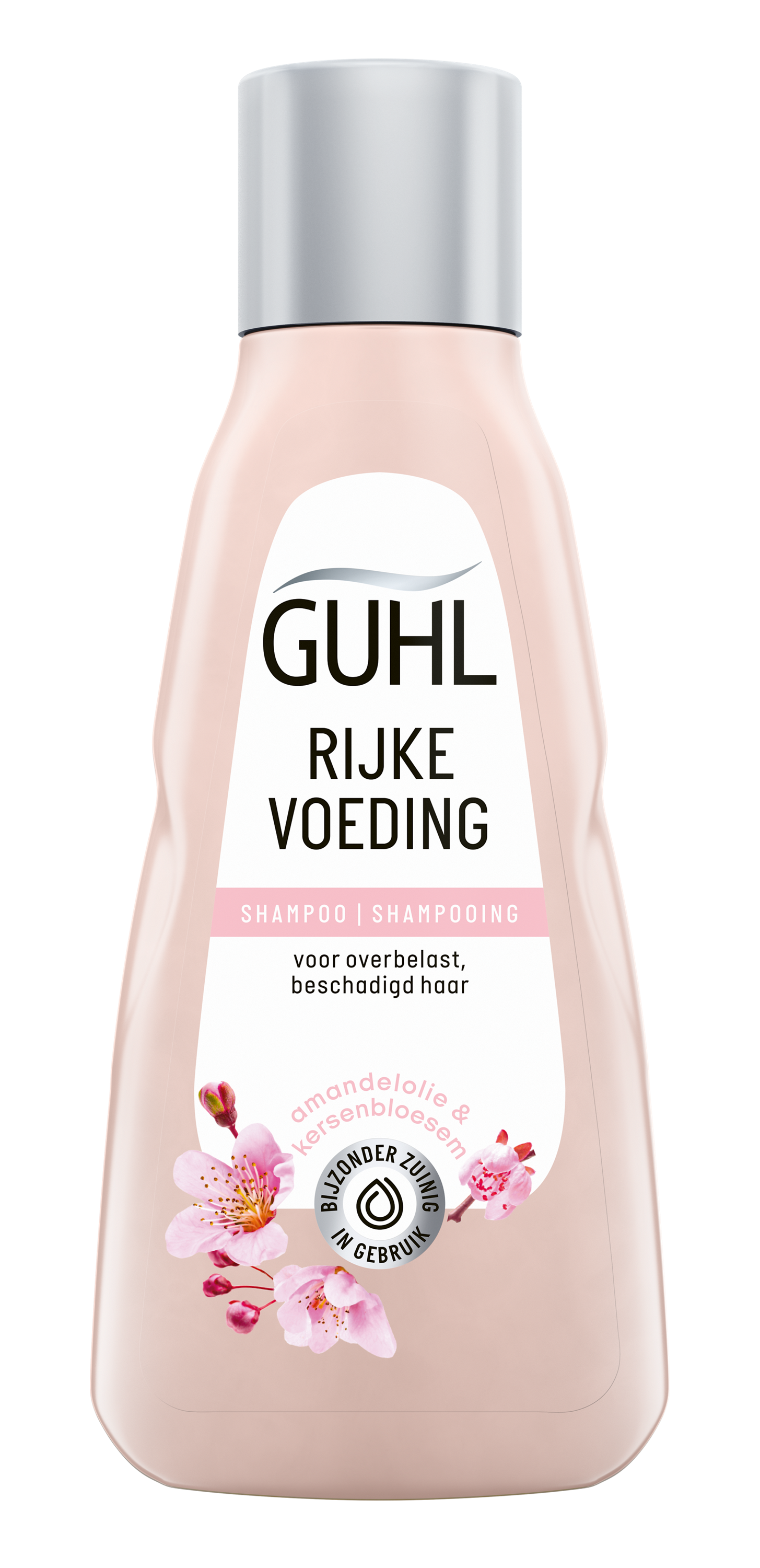 Guhl Rijke Voeding mini shampoo bottle, 50ml, for rich hair nourishment, in a sleek packaging.