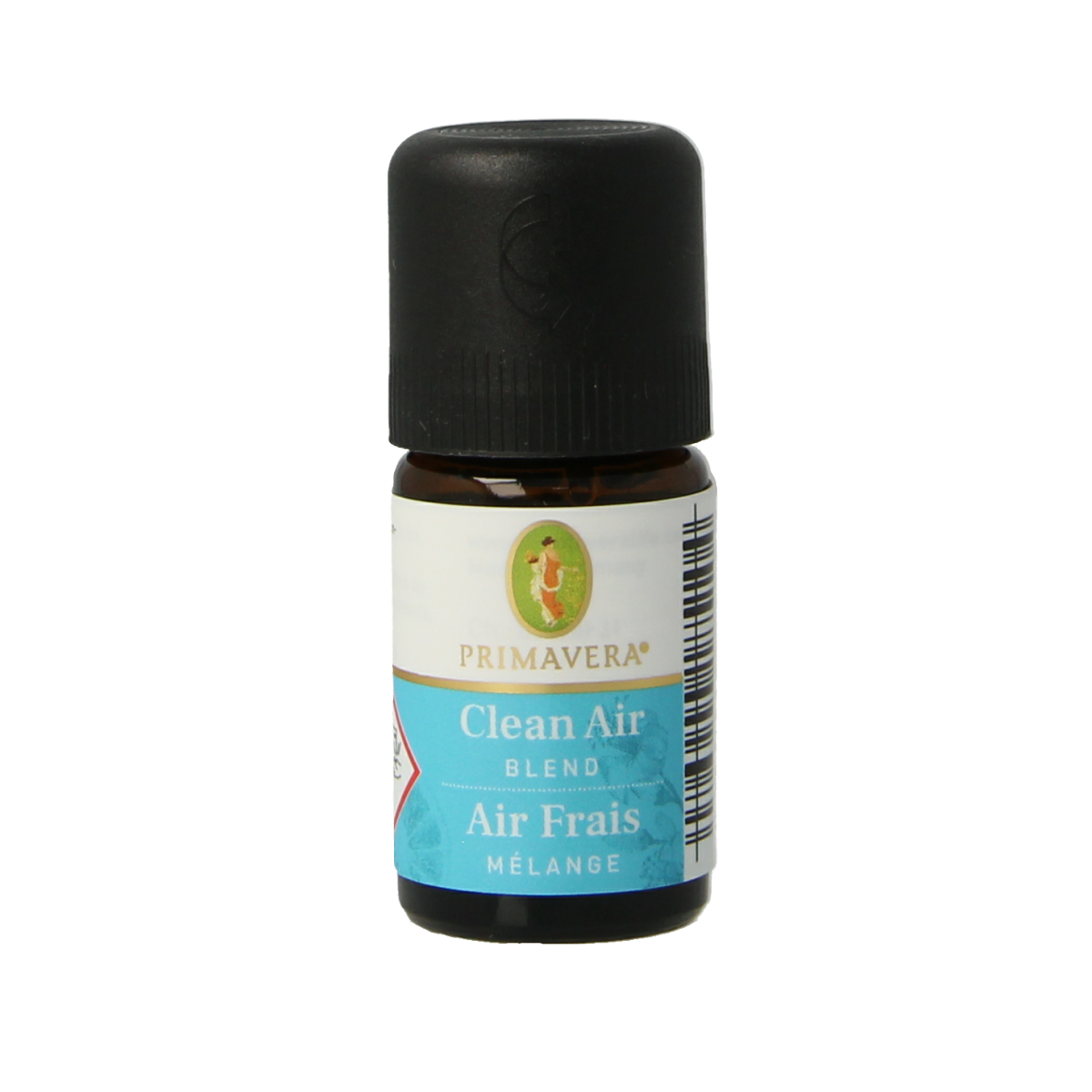 Primavera Clean air blend essential oil in 5ml bottle, natural aromatic oil for air purification and freshening.