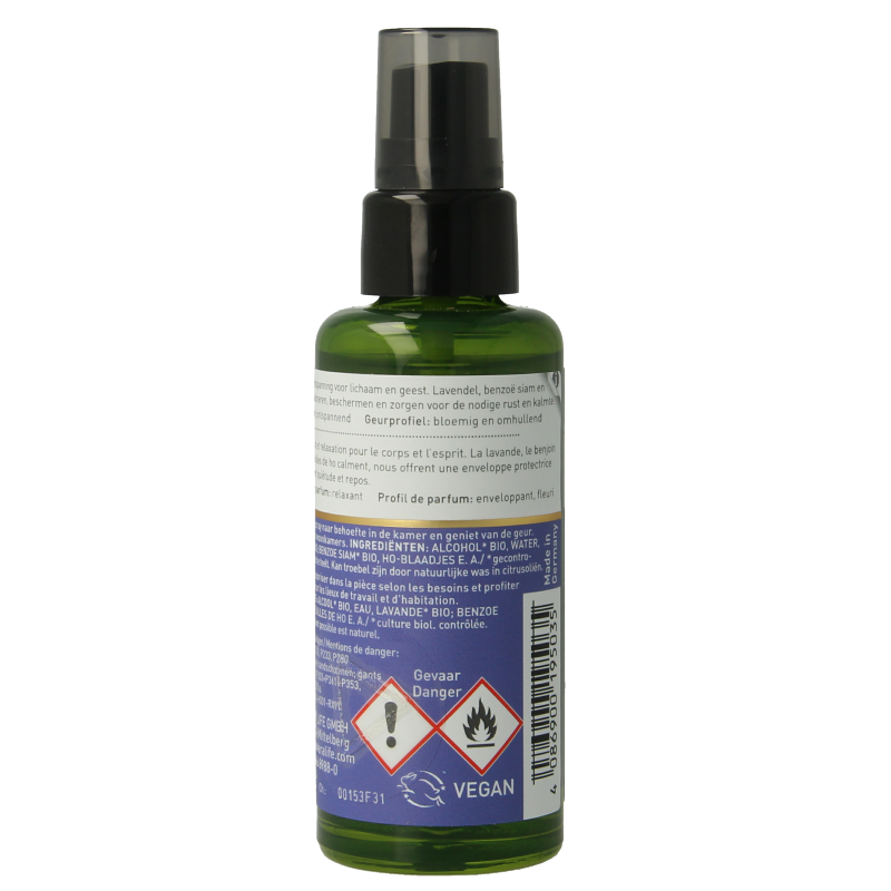 Primavera Relaxed Bio Roomspray in 50ml bottle, a natural scent diffuser for a calming home ambiance.