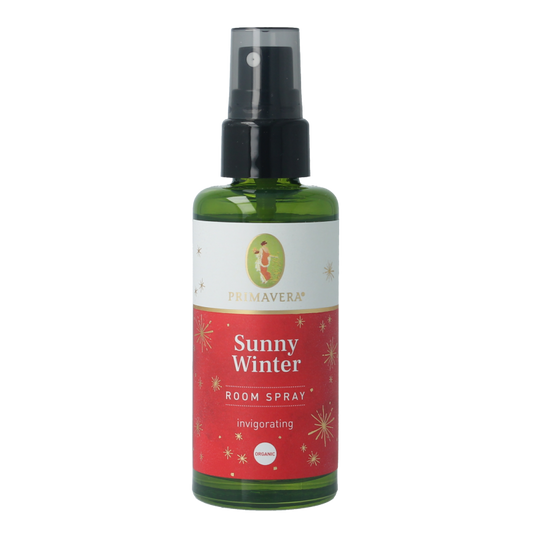 Primavera Sunny Winter Roomspray in 50ml bottle, a natural geurverspreider with fresh winter scent for home fragrance.