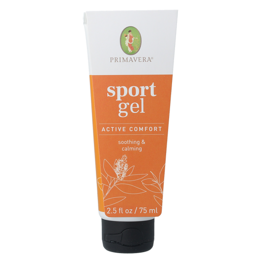 Primavera Active Comfort Sport Gel for muscles and joints, 75ml, soothing gel in a clear tube with a white cap.