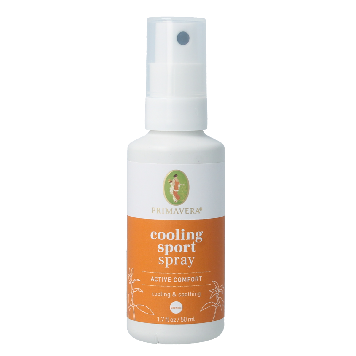 Primavera Active Comfort Cool Sport Spray 50ml for muscle and joint relief, in a sleek spray bottle.